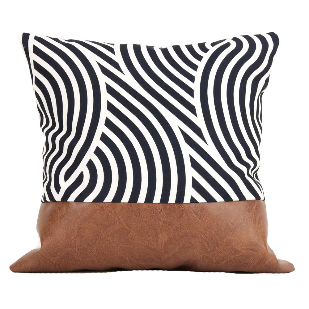 Cushion Cover Luxury Pillow Case 45*45 Sofa Decorative PU Leather Cushion For Living Room Bedroom Car Decor New