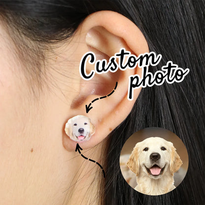 Custom Photo Acrylic Earrings, Personalized Earrings For Women, Customized Earrings, Customizable Picture Dangle Earrings,