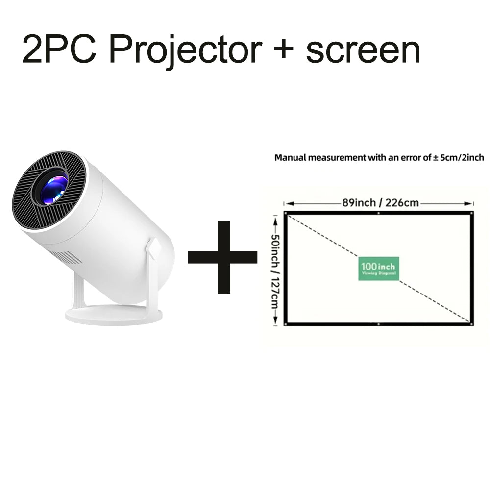 Portable HD Smart Projector Home Theater Full HD 1080P High Brightness Wireless Screen Mirroring Built-In Speaker WiFi Bluetooth