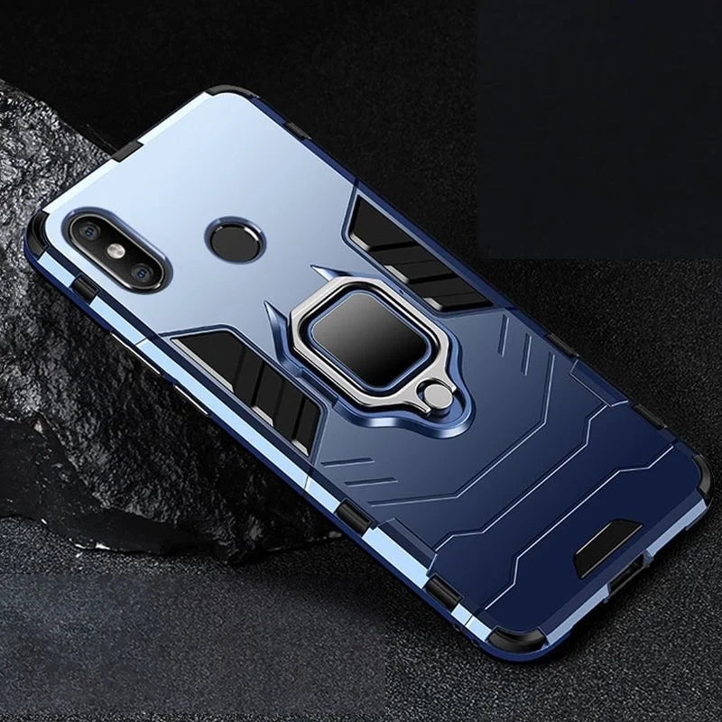 Shockproof Armor Case for Xiaomi, Stand Ring Cover, Mi A2 Lite, 9 SE, F1, 7, 5, 6