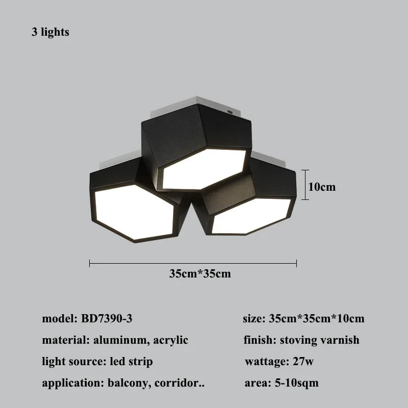 Modern Geometry Led Ceiling Lamp Living Room Chandeliers Lighting Bedroom Dimmable Lamparas Nordic Home Decor Lights Luminaria