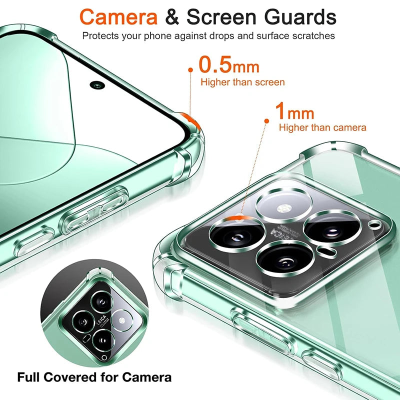 Luxury Clear Shockproof Soft Case For Xiaomi Mi 17 Pro Max 15T 15 14 14T 13 13T 12 12T 11 11T Lite Pro Ultra Thin Cover Case