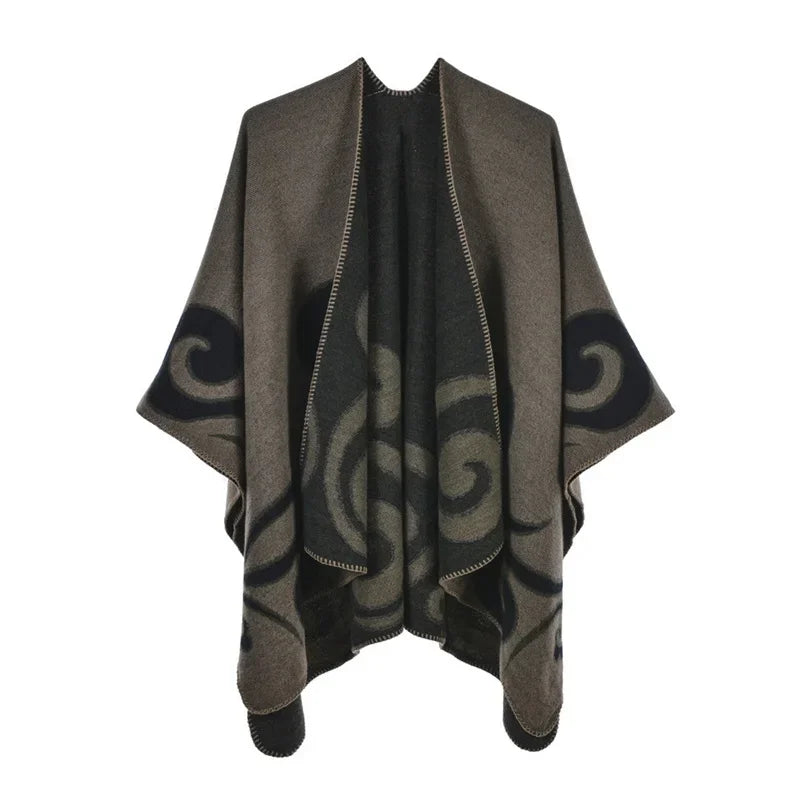 Winter Fashion Poncho Women Capes Scarf Imitation Cashmere Ladies Scarves Warm Shawls Wraps Woman Ponchos Bufanda Mujer Foulard