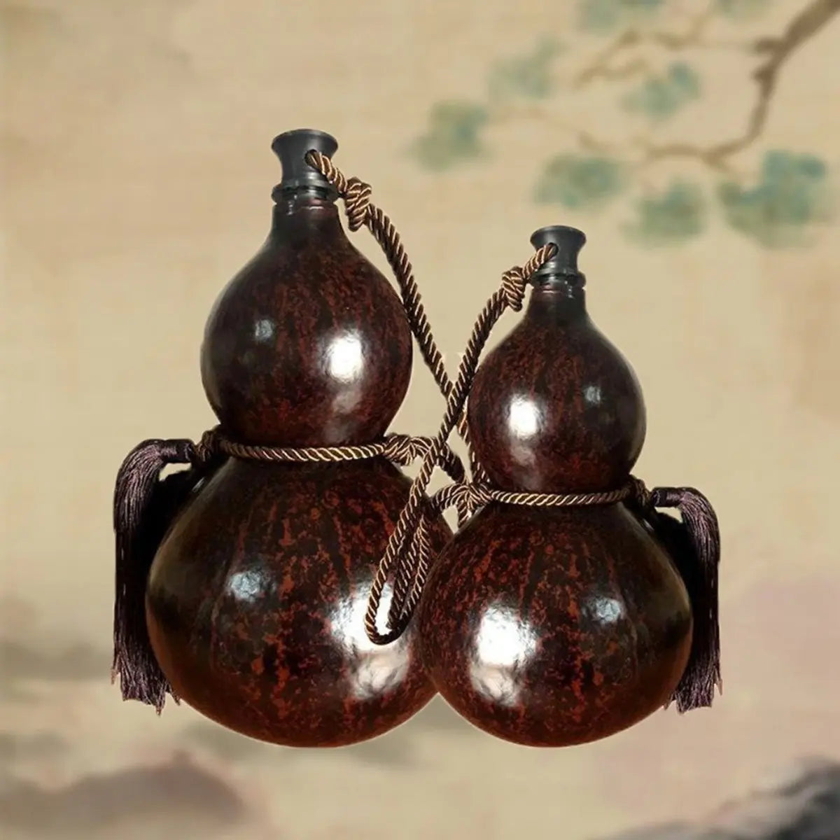 Chinese Retro-Inspired Gourd Water Bottle Large Capacity Wine Bottle Camping Barbecue 500ML/1000ML B