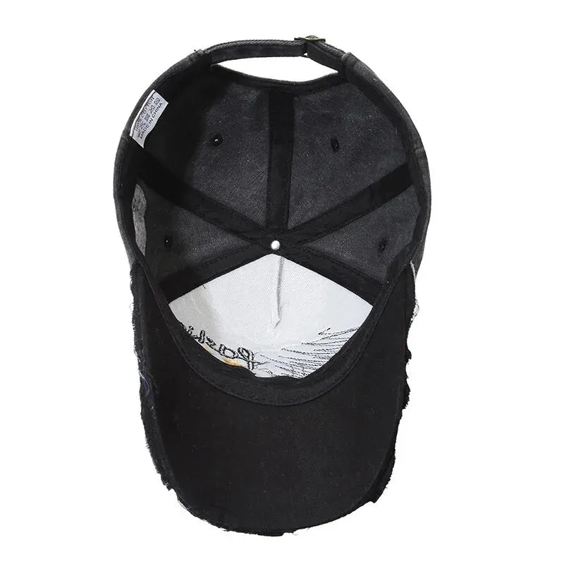 Four Seasons New Baseball Cap Retro Distressed Casual Outdoor Sports Hat Spring And Autumn Sunhat Letter Embroidery Cap Men