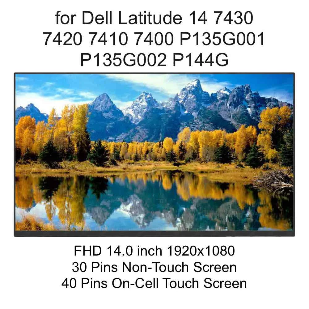 14.0 Laptop LCD Screen Display for DELL Latitude 14 7430 7420 7410 7400 P135G001 P135G002 P144G, 30 40 Pins Display Panel New