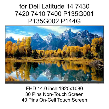 14.0 Laptop LCD Screen Display for DELL Latitude 14 7430 7420 7410 7400 P135G001 P135G002 P144G, 30 40 Pins Display Panel New