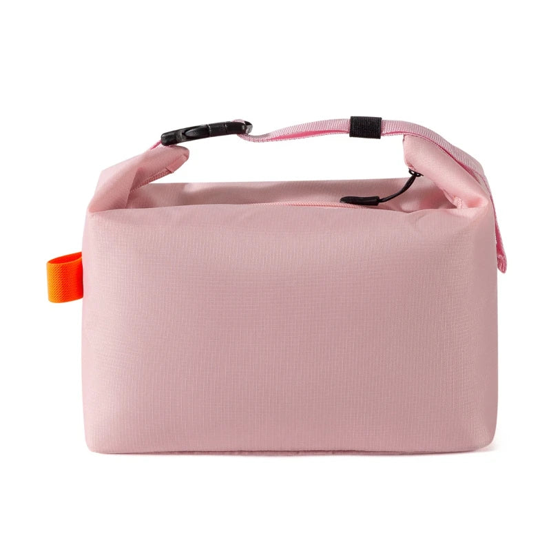 Portable Lunch Box Bags Solid-Color Foldable Insulated Storage Bag Thickened Aluminum Foil Oxford Cloth Large Capacity Tote Bag