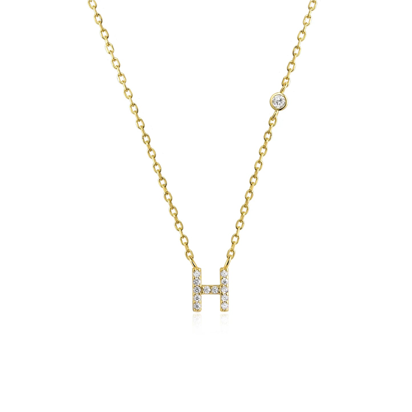 VEWANT New 925 Sterling Silver Monogram Initial Letter A M Pendant Long Chain Necklace Crystal Fine Jewelry Luxury Fine Jewelry