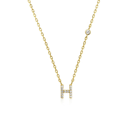VEWANT New 925 Sterling Silver Monogram Initial Letter A M Pendant Long Chain Necklace Crystal Fine Jewelry Luxury Fine Jewelry