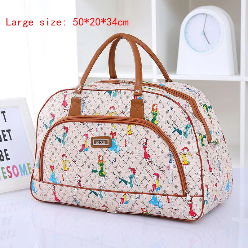 2022 Fashion Cartoon Print Travel Bags for Women Large Travel Handbag Men Weekend Multifunctional Duffle Bag Shoulder Travel Bag