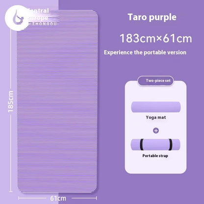 10MM Thick High-Density Non-Slip Yoga Mat for Pilates Gymnastics Home Gym Fitness Exercise Sports