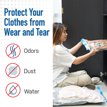 Vacuum Storage Bags, 15-Pack Space Saver Vacuum Storage Bags, Vacuum Seal Bags for Clothing, Clothes, Comforters and Blankets