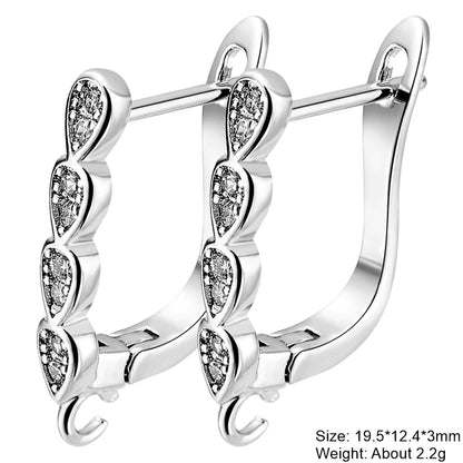 Juya 18K Gold Silver Plated Fastener Bales Fixture Earring Hook Locks For DIY Women Fashion Crystal Agate Charms Earrings Making