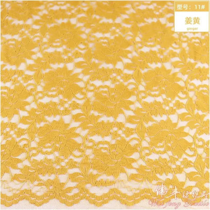 Lace Fabric Elastic By The Meter for Needlework Curtains Dresses Skirts Clothes DIY Sewing Comfortable Soft Cloth Red White Blue