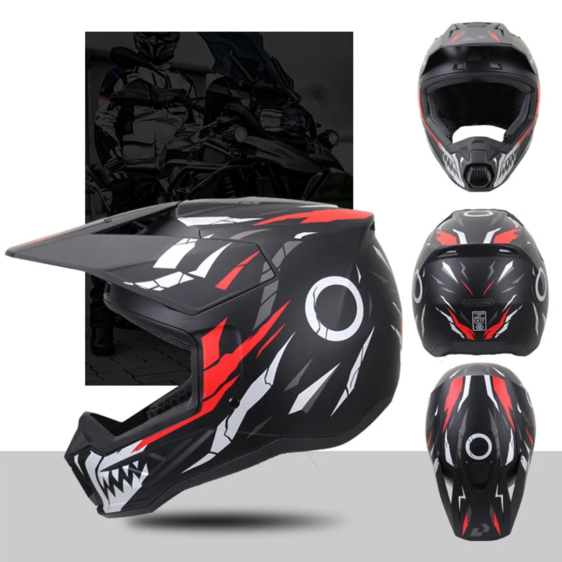 906-Motorcycle Off-Road Helmet, Fully Covered Electric Vehicle, Pulling Full Helmet, Mountain Downhill, All Season