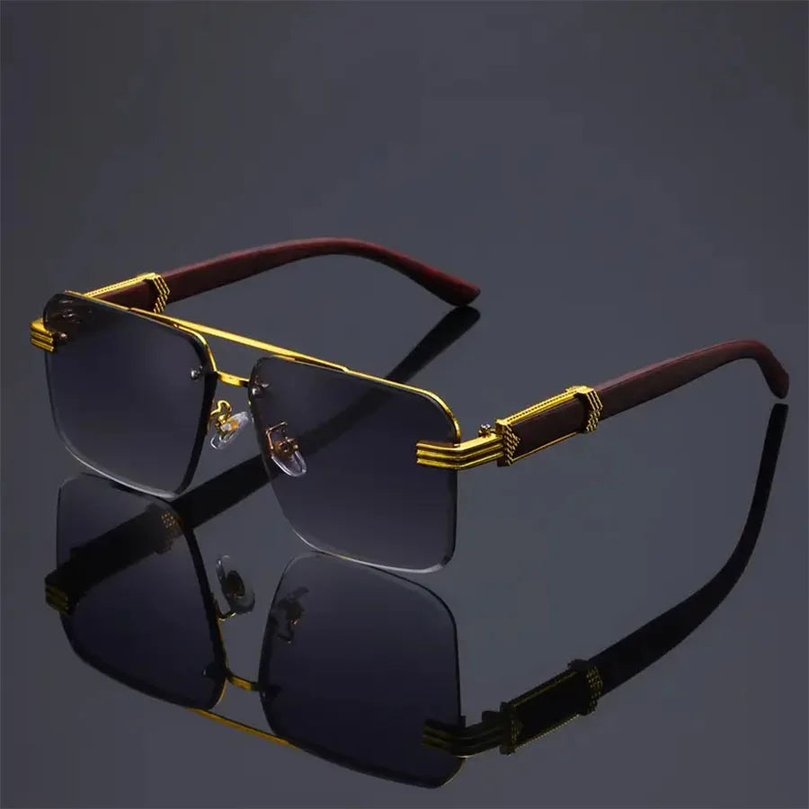 A Pair of Textured Double-Bridge Trendy Fashion Sunglasses, Suitable for Streetwear, Parties, Music Festivals, Gifting and Vacat