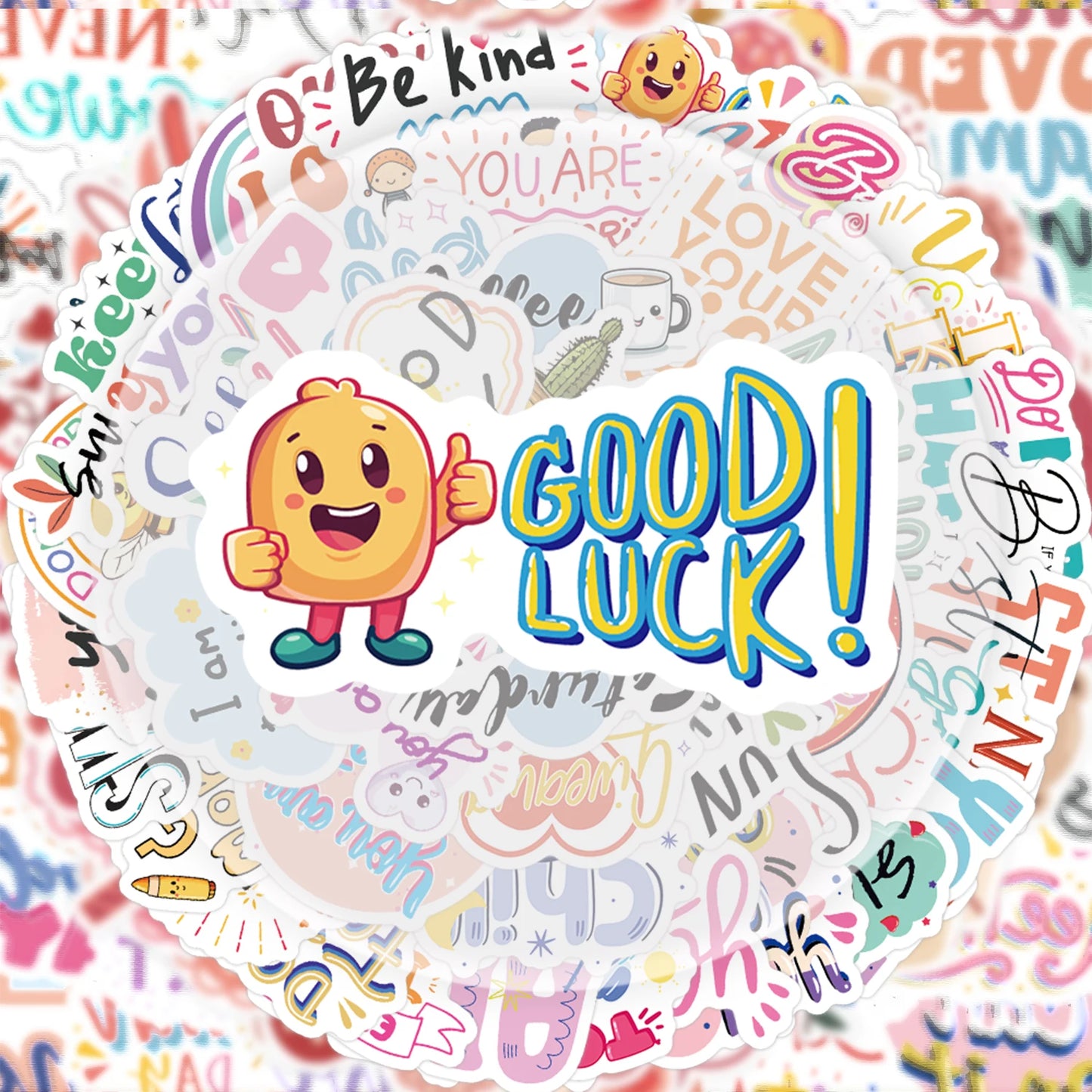 50 Inspirational English Stickers, Vibrant Stickers and Decals, Suitable for Water Bottles, Laptops, Cell Phones, Suitcases, Skateboards, Guitars, Party Decorations