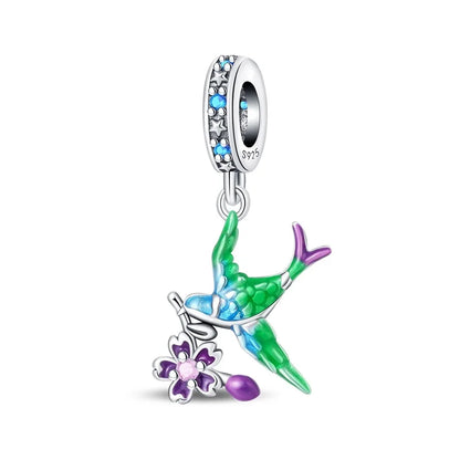 Colorful 925 Sterling Silver Mushroom Rabbit Beads & Toucan Dangle Charm Fits Bracelet Boutique Beautiful Pendant Gifts