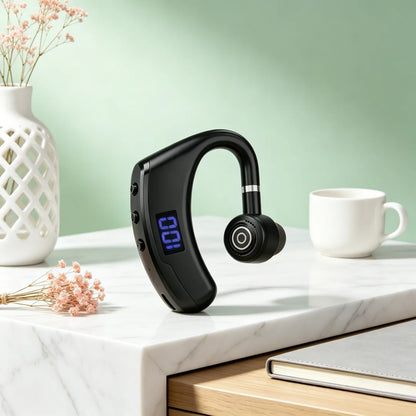 Digital Display Headset Headphone Handsfrees Wireless Ear Hook Earphone Noise Reductions and Sweat Proof for all smartphones