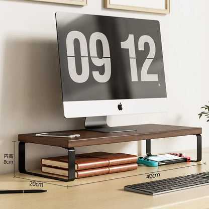 Hot 30/40cm Base Bracket Monitor Raising Stand  Desktop Computer Heightening Shelf Home Office Storage Holders Rack Organizer