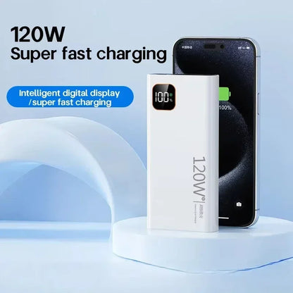 Lenovo 500000mAh Portable Power Bank 120WSuper Fast Charging Large Capacity External Battery Charger Powerbank For Xiaomi iPhone