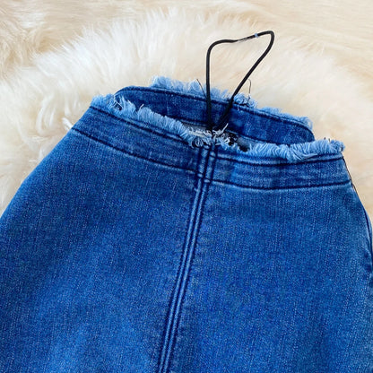 Fashion Women's Jeans 2025 Autumn New High Waist Slimming Tight-breasted Raw Edge Stretch Flared Trousers Korean Women Clothing