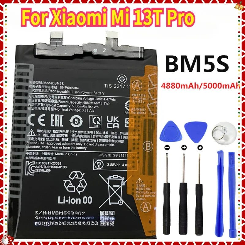 BM5S Battery 5000mAh for Xiaomi Mi 13T Pro Mobile Phone Batteries