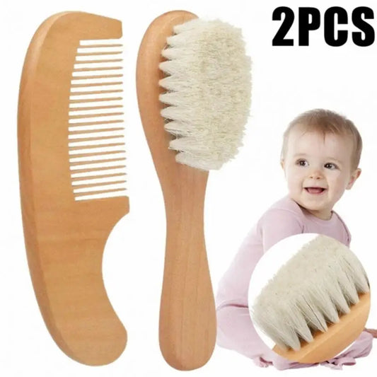 Baby Care Wooden Handle Brush Comb Head Massage Tool Portable Baby Brush Set Hair Massage Comb Bath Brush Combs Accessories