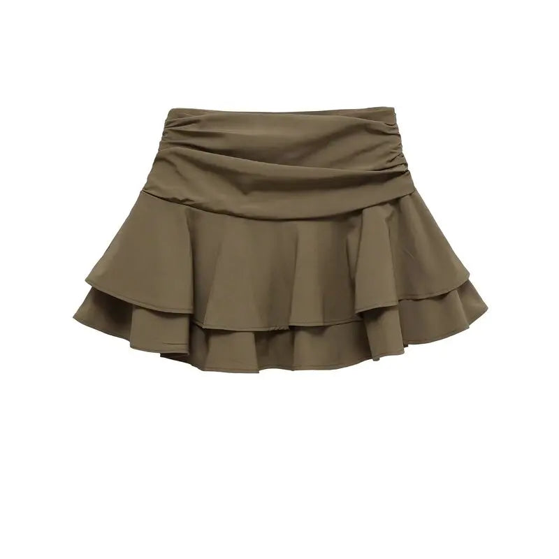 Casual Summer 2025 Women's Midi Skirt with Lace Hemline in Tee Colors A-Line Silhouette Slim Fit Sle for Casual Ocns