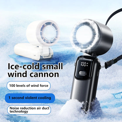 Lenovo Ice Compress Handheld Fan Portable Outdoor Usb Digital Display Folding Refrigeration High Speed Violent Turbine Small Fan