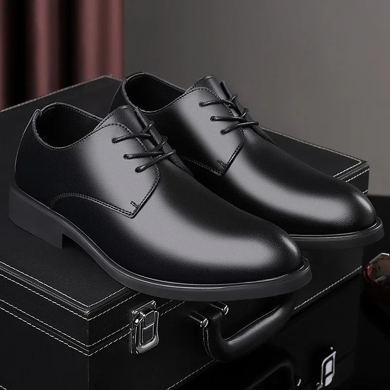 Men's Shoes Black Leather Formal Shoes for Men Oxfords Male Wedding Party Office Business Shoe Man