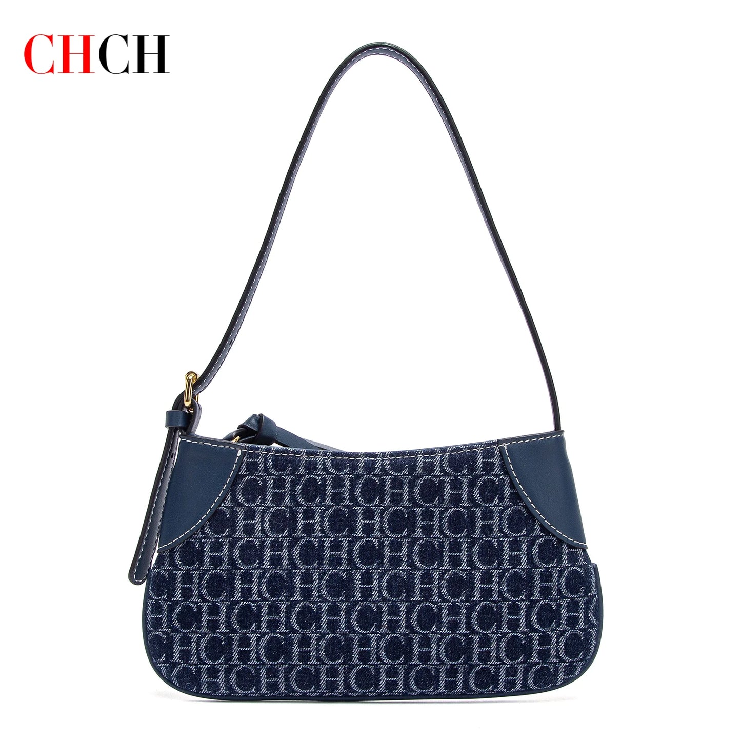 CHCH Women's Handbag 2025 Summer Cowboy Splicing Design Phone Bag Simple Commuter Underarm Bag Wallet