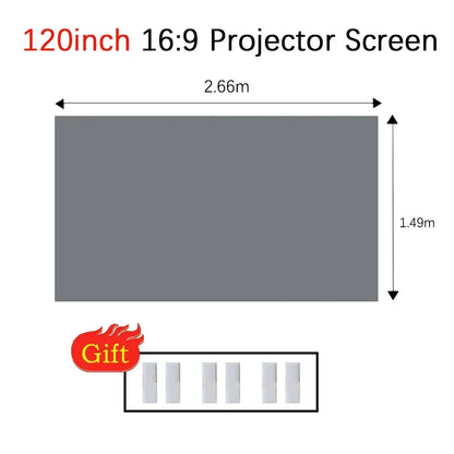 4K High-definition Portable Home Projector — 16:9 Anti Light Screen, Simple Projector, Metal Material Foldable Viewing Device