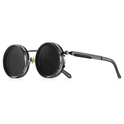 CRIXALIS Polarized Round Sunglasses ND9 Adjustable Dimming Men Women Retro Punk Men's Fishing Eyeglasses Outdoor Shades UV400