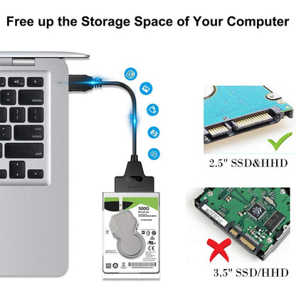 SATA to USB 3.0 / 2.0 Cable Up to 6 Gbps for 2.5 Inch External HDD SSD Hard Drive SATA 3 22 Pin Adapter USB 3.0 to Sata III Cord