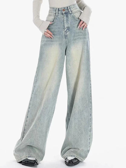 Duomofu Light Blue Autumn Vintage Classic Loose Female Jeans New Simple Button Fashion Casual Full Length Straight Women Jeans