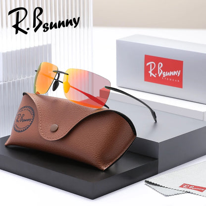 Men‘s Classic Rimless Sunglasses Women Male Outdoor Driving Sports Golf Rectangle Ultralight Frame Glasses UV400 Eyewear