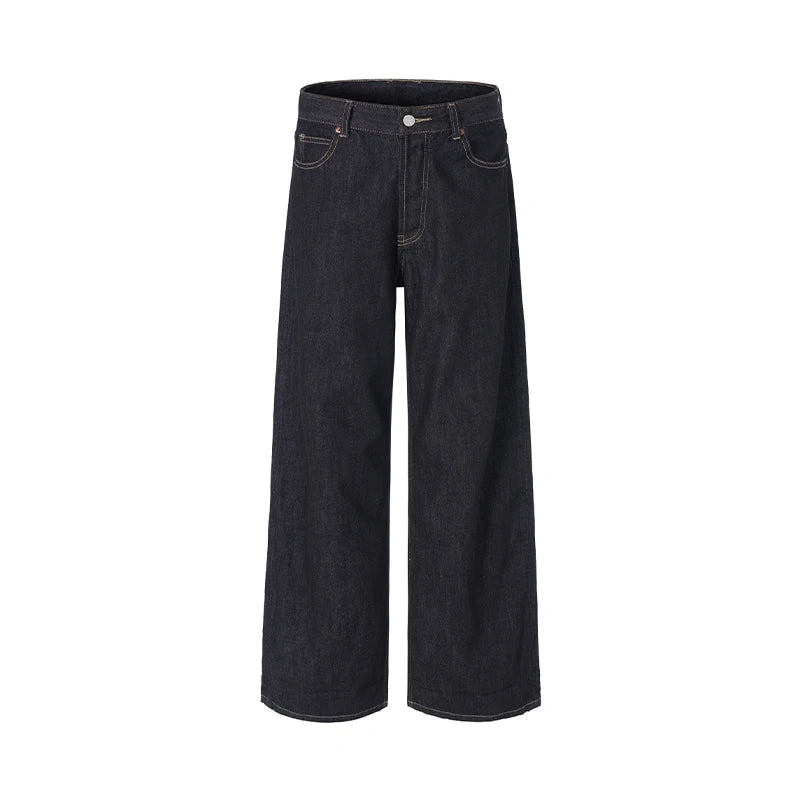 2025 Autumn/Winter High Quality American Danny Original Cow Red Ear Curled Edge Jeans Men's Straight Tube Loose Long Pants