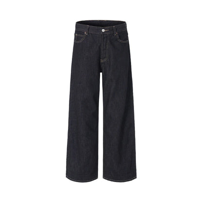 2025 Autumn/Winter High Quality American Danny Original Cow Red Ear Curled Edge Jeans Men's Straight Tube Loose Long Pants