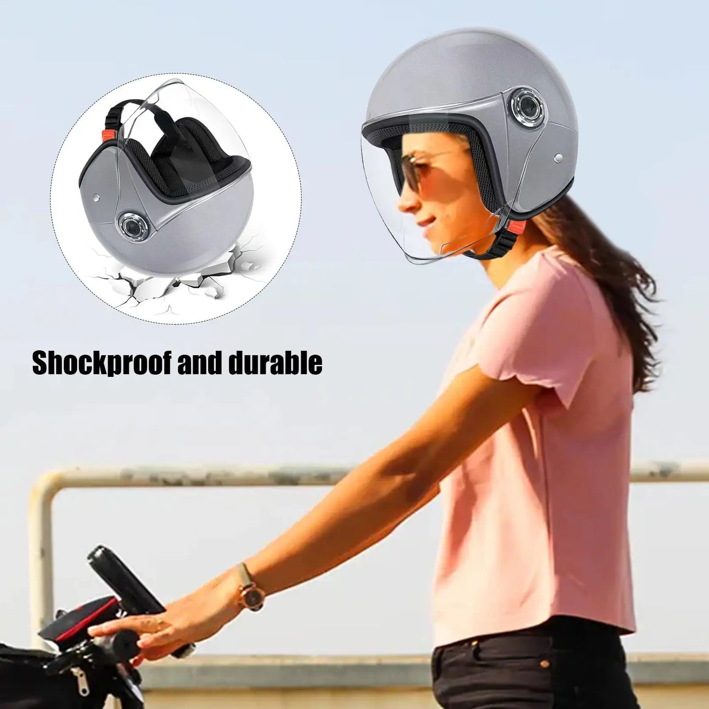 Lightweight Motorcycle Hat Unisex Electric Riding Helmet Four Seasons Comfortable Ventilated Adjustable Motorcycle Safety Helmet