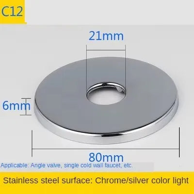 2PCS 1/2"3/4"Faucet Decorative Cover Stainless Steel Water Pipe Connector Heighten Valve Panel Shower Kitchen Faucet Accessories