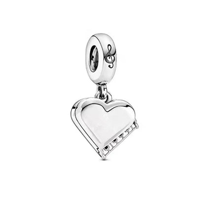 New 925 Sterling Silver Heart Number Charms Fit Original Europeans Bracelet Love Angel Wings Globe DIY Jewelry Gift for Women