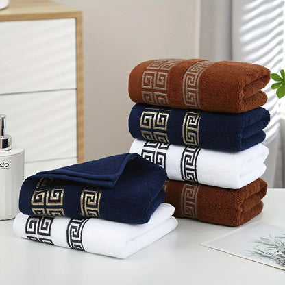 1/4/6pcs Embroidered Cotton Towel Set Bathroom 34x74cm/70x140cm Bath Towel Cover Personalized Sport Gift Big Towels Blue Green