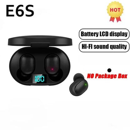 Écouteurs Bluetooth sans fil E6S TWS avec microphone intégré et réduction de bruit