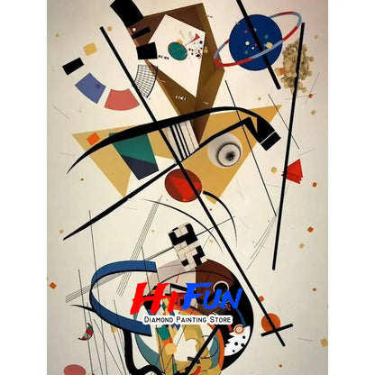 Diamond Painting Full Drill Western Abstraction Art Wassily Kandinsky Poster Rhinestones Mosaic Embroidery  Living Room Decor
