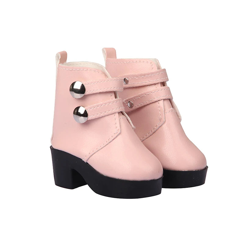Toy Accessories 7cm Doll Shoes toys Fashion Double Breasted Leather Boots Rubber Girl Doll Shoes Accessory for Kids