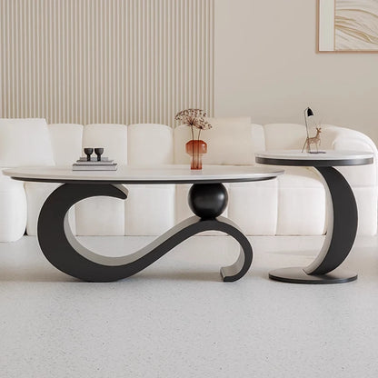 Mid Century Retro Coffee Table Beauty Luxury Oval Nordic Coffee Table Aesthetic Classic Table Basse De Salon Home Furniture
