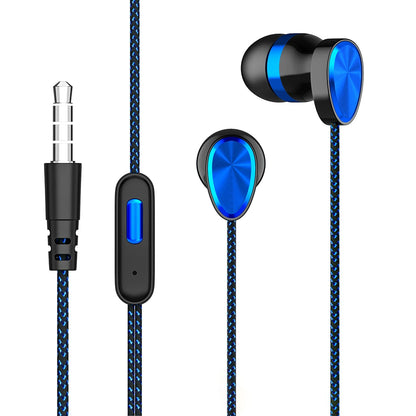 Wired Earphones 3.5mm In-ear Stereo Sports Earbuds Electroplating Game Heavy Bass Headphone For Mobile Phone Laptop