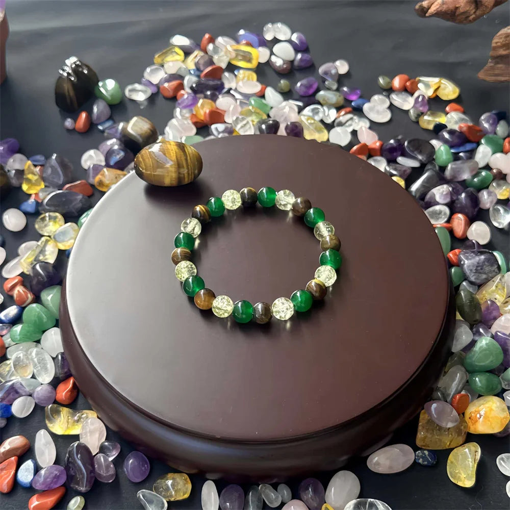 Fashion 1pc/ Attract Wealth and Prosperity Bracelet Made of Natural Stone with Wooden Beads Handmade Bracelet Men Women Jewelry